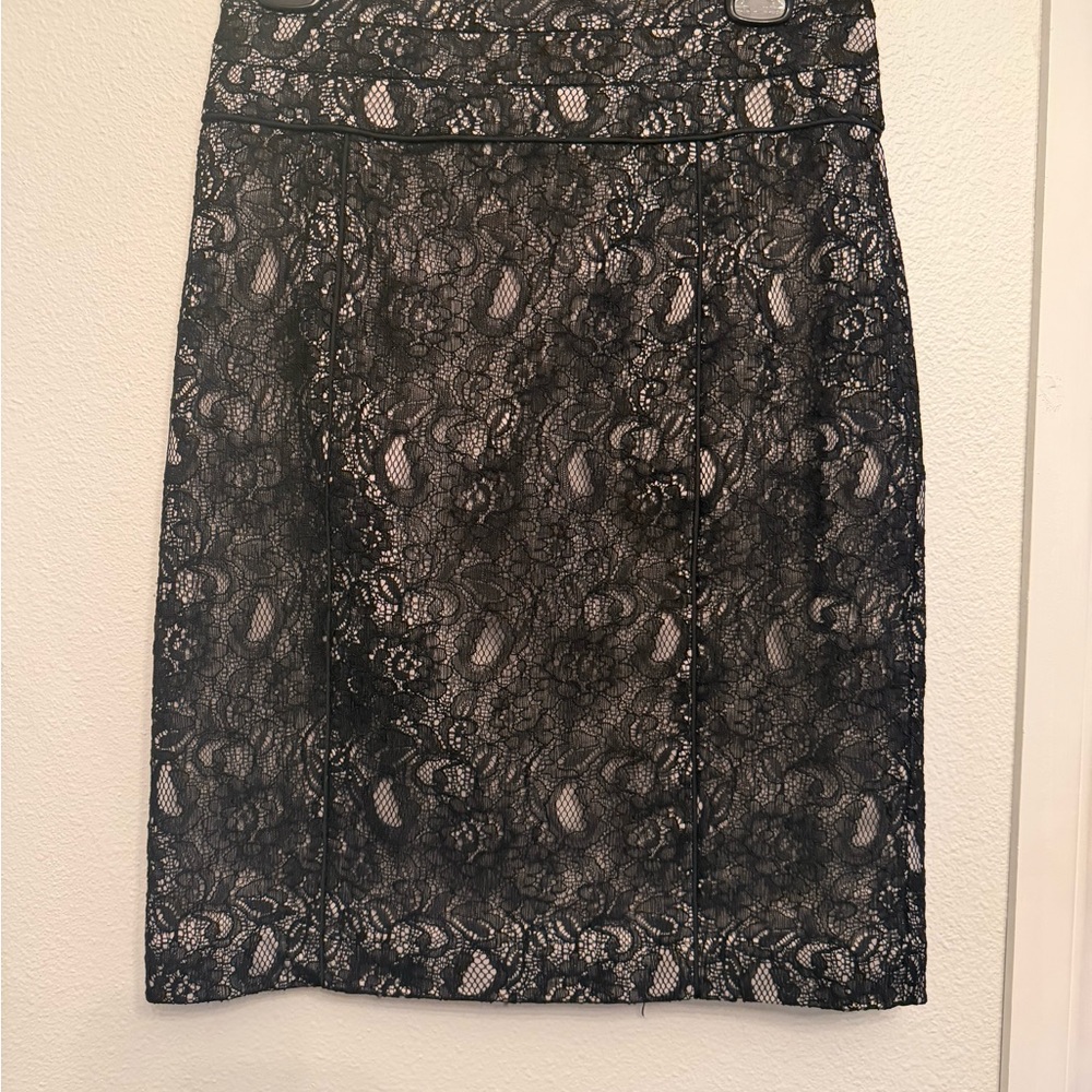 TWO H&M Black and Gray Lace Pencil Skirt - Picture 9 of 14